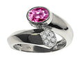 Tommaso Design Oval 7x5mm Created Pink Sapphire Ring