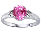 Tommaso Design Round 7mm Created Pink Sapphire Ring