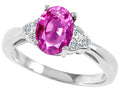 Tommaso Design Oval 8x6mm Created Pink Sapphire Ring