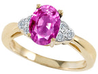 Tommaso Design Oval 8x6mm Created Pink Sapphire Ring
