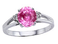 Tommaso Design™ Round 7mm Created Pink Sapphire Ring