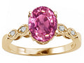 Tommaso Design Oval 8x6mm Created Pink Sapphire Ring