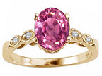 Tommaso Design Oval 8x6mm Created Pink Sapphire Ring