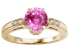 Tommaso Design Round 7mm Created Pink Sapphire Engagement Ring