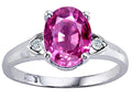 Tommaso Design Oval 9x7mm Created Pink Sapphire Ring