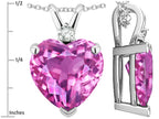 Star K™ 8mm Heart Shape Created Pink Sapphire Heart Pendant Necklace