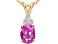 Tommaso Design™ Oval 7x5 mm Created Pink Sapphire Pendant Necklace