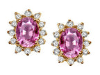 Tommaso Design™ Oval 8x6mm Created Pink Sapphire Earrings