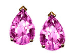 Tommaso design Studio  Pear Shape 8x6mm Created Pink Sapphire Earrings Studs