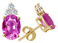 Tommaso Design™ Oval 8x6mm Created Pink Sapphire Earrings Studs
