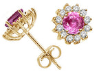 Tommaso Design™ Round 5mm Created Pink Sapphire Earrings