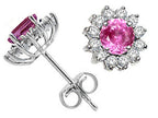 Tommaso Design™ Round 5mm Created Pink Sapphire Earrings