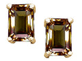 Tommaso Design™ Emerald Cut 8x6mm Genuine Smoky Quartz Earrings