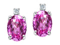 Tommaso Design™ Created Pink Sapphire and Genuine Diamonds Earrings