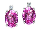 Tommaso Design™ Created Pink Sapphire and Genuine Diamonds Earrings