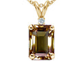 Tommaso Design™ Emerald Cut 9x7 mm Genuine Smoky Quartz Pendant Necklace