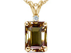 Tommaso Design™ Emerald Cut 9x7 mm Genuine Smoky Quartz Pendant Necklace