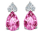 Tommaso Design™ Pear Shape 8x6mm Created Pink Sapphire Earrings Studs