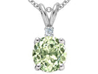 Tommaso Design™ Round 7mm Green Amethyst Pendant Necklace