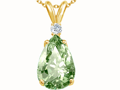 Tommaso Design™ Green Amethyst Pendant Necklace