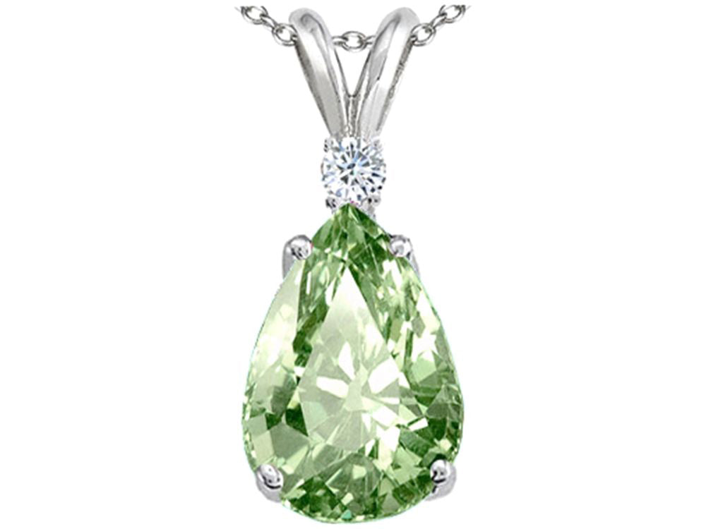 Tommaso Design™ Green Amethyst Pendant Necklace