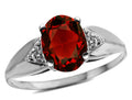 Tommaso Design Oval 9x7 Genuine Garnet Ring