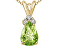 Tommaso Design™ Pear Shape Genuine Peridot Pendant Necklace