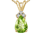Tommaso Design™ Pear Shape Genuine Peridot Pendant Necklace