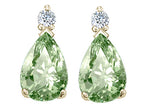 Tommaso Design™ Pear Shape 8x6mm Green Amethyst Earrings