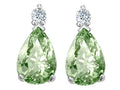 Tommaso Design™ Pear Shape 8x6mm Green Amethyst Earrings