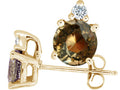 Tommaso Design™ Round Genuine Smoky Quartz Earrings Studs