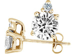 Tommaso Design™ Round Genuine White Topaz Earrings Studs