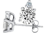 Tommaso Design™ Round Genuine White Topaz Earrings Studs