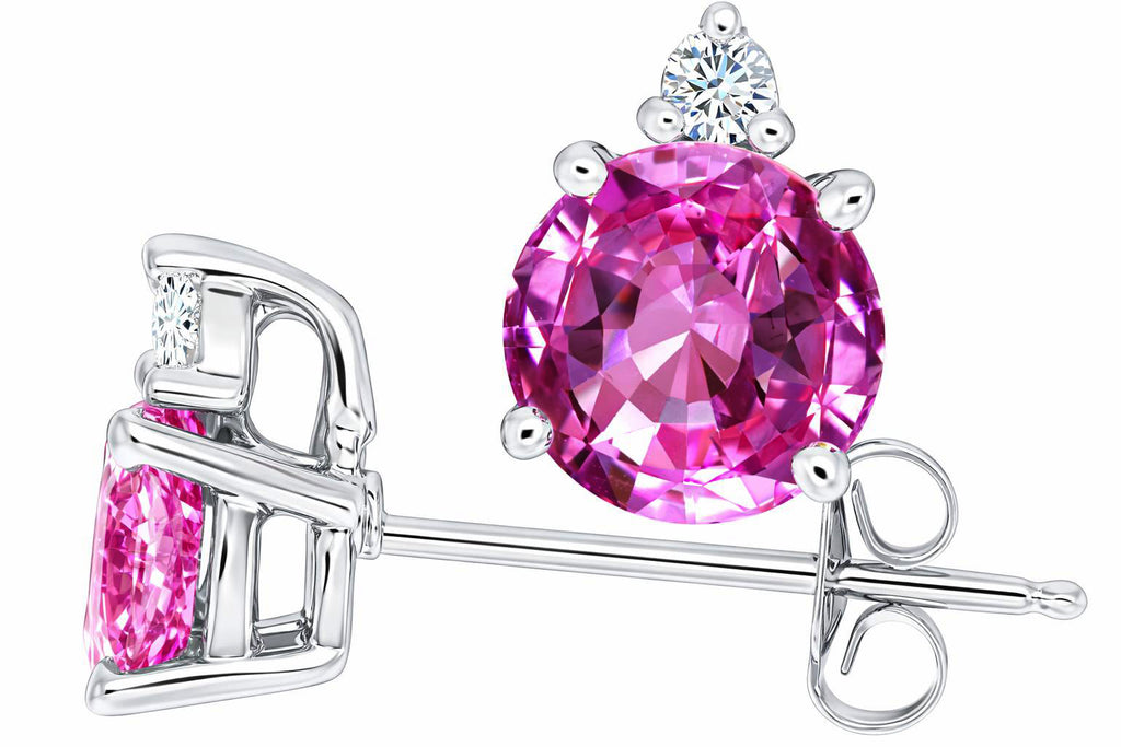 Tommaso Design™ Created Pink Sapphire Earrings Studs