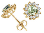Tommaso Design™ Round Green Amethyst Earrings