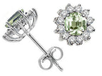 Tommaso Design™ Round Green Amethyst Earrings