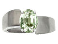 Tommaso Design Oval 9x7mm Green Amethyst Ring