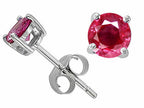 Tommaso Design™ Round 5mm Genuine Ruby Earrings Studs