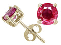 Tommaso Design™ 5mm Round Genuine Ruby Earrings Studs