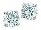 Tommaso Design™ Round 7mm Genuine Aquamarine Earrings Studs