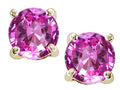 Tommaso Design™ Round 7mm Created Pink Sapphire Earrings Studs