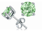 Tommaso Design™ Round 7mm Green Amethyst Earrings Studs