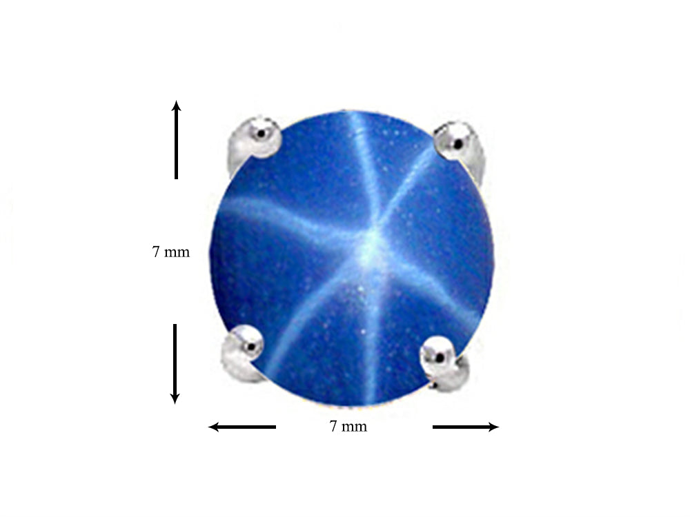 Tommaso Design™ Round Created Star Sapphire Earrings Studs
