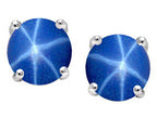 Tommaso Design™ Round Created Star Sapphire Earrings Studs