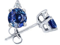 Tommaso Design™ Genuine 5mm Round Sapphire Stud Earrings