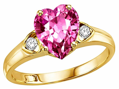 Star K Heart Shape 8mm Created Pink Sapphire Ring