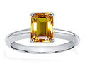 Tommaso Design Genuine Citrine Emerald Cut 8x6mm Engagement Ring