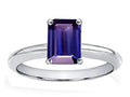 Tommaso Design Genuine Iolite Emerald Cut 8x6mm Engagement Ring