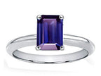 Tommaso Design Genuine Iolite Emerald Cut 8x6mm Engagement Ring