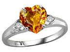 Tommaso Design™ Heart Shape 8mm Genuine Citrine Ring